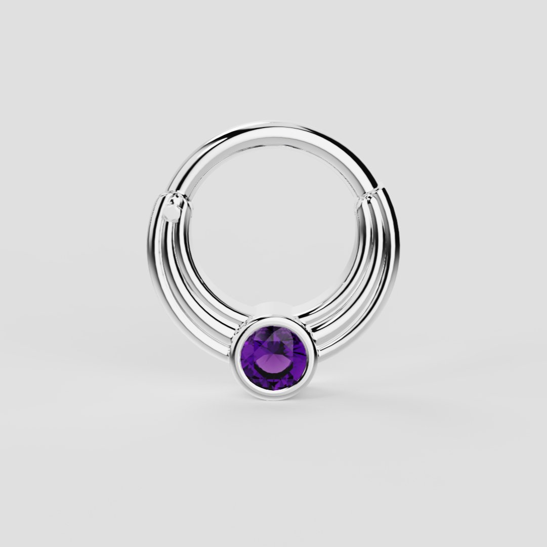 Amethysts Ring - Versatile Piercing - AIKENDI