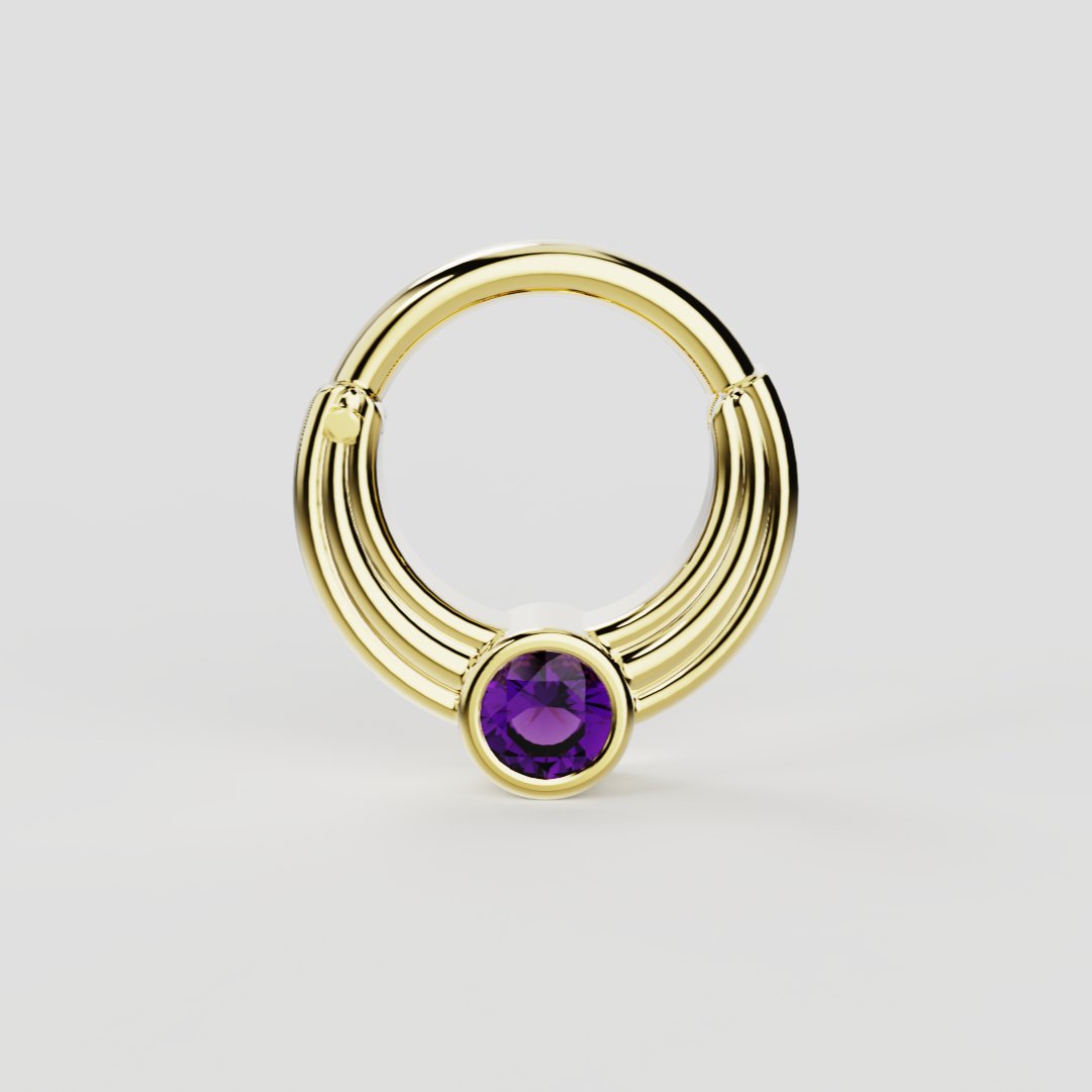 Amethysts Ring - Versatile Piercing - AIKENDI