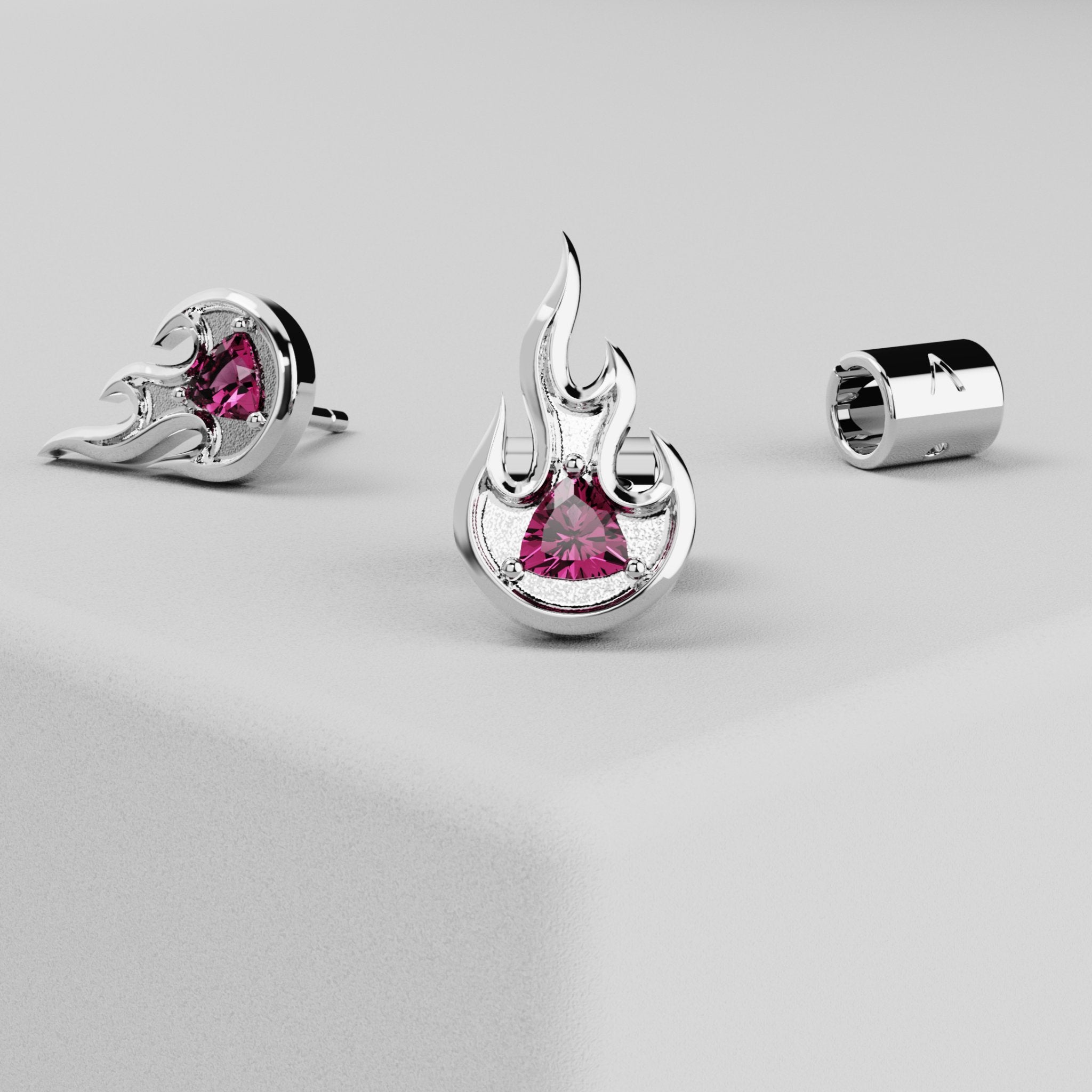 Ruby Flame Studs - AIKENDI