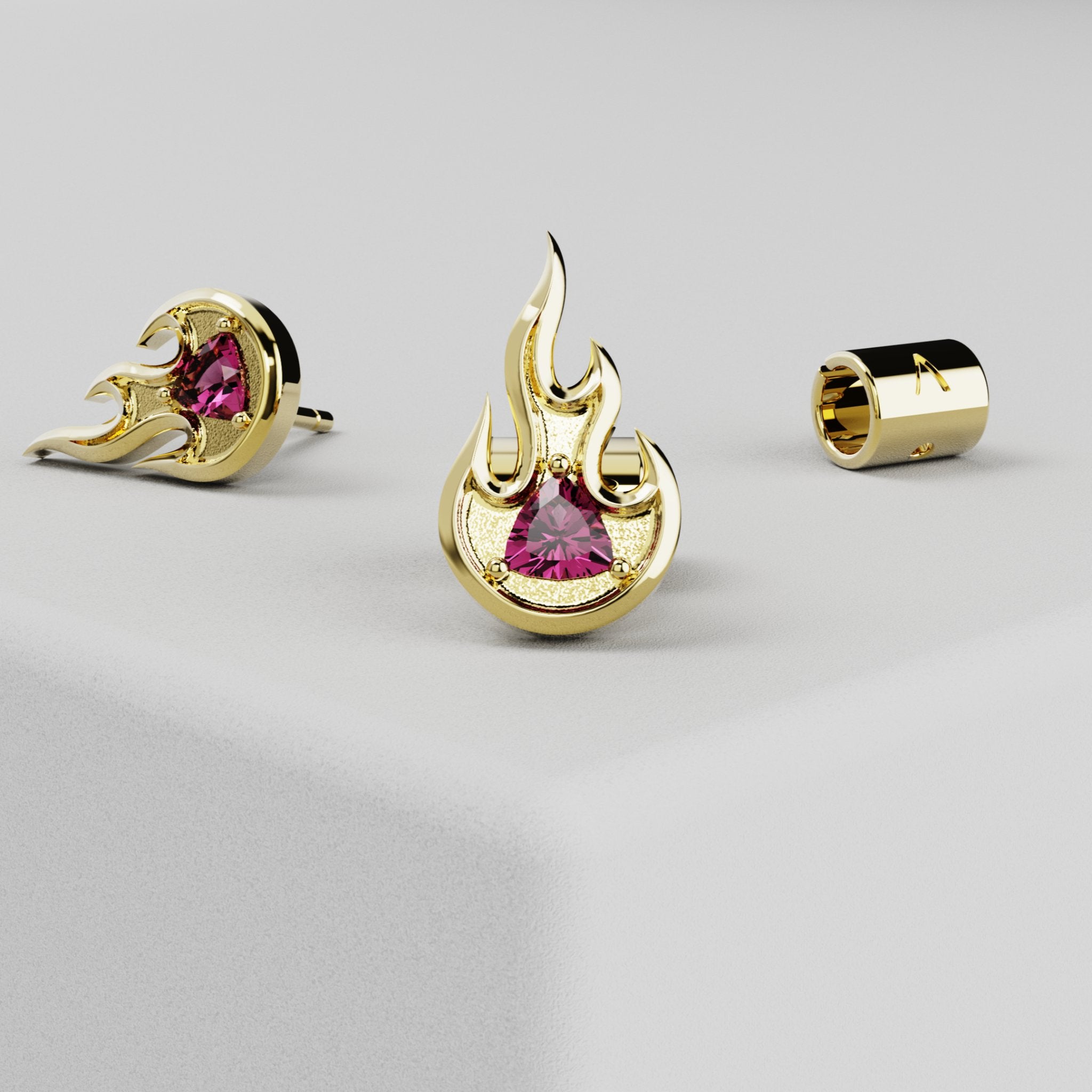 Ruby Flame Studs - AIKENDI